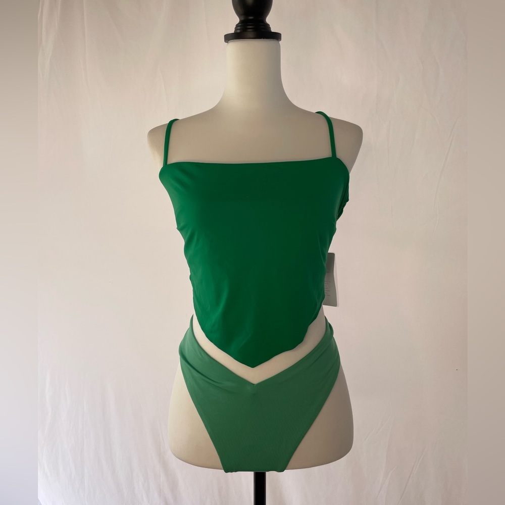 NWT Toluca Swim Two Tone Green Bikini, size XXXXL
